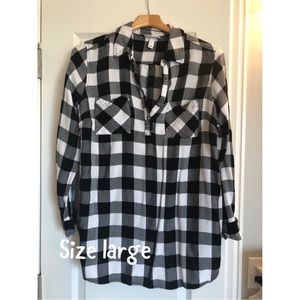 Black and white plaid flannel